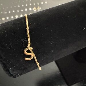 Gold Initial 'S' Bracelet
